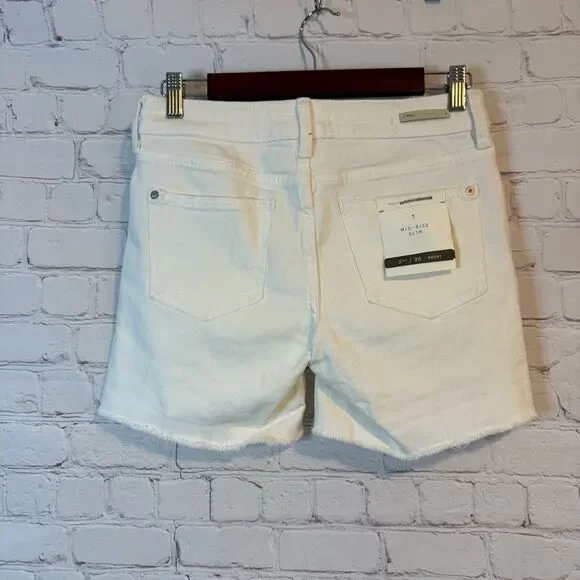 Pilcro White Jean Shorts Modern Fit Frayed Hem - Picture 4 of 6